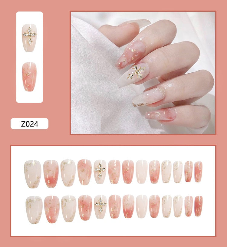 24Pcs/Set 3D Butterfly Bow Bride Fresh and Elegant White Wear DIY Manicure Nail Art Tools