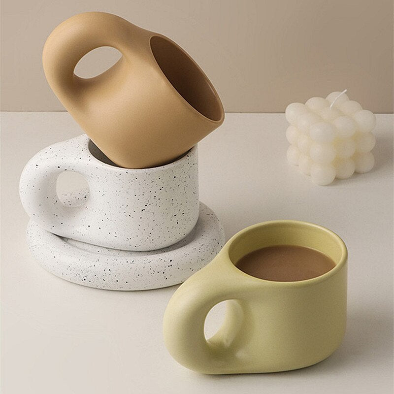 Ceramic Espresso Mugs Coffee Cups Saucers Stranger Things Funny Drinkware Original Mug for Tea Large Set