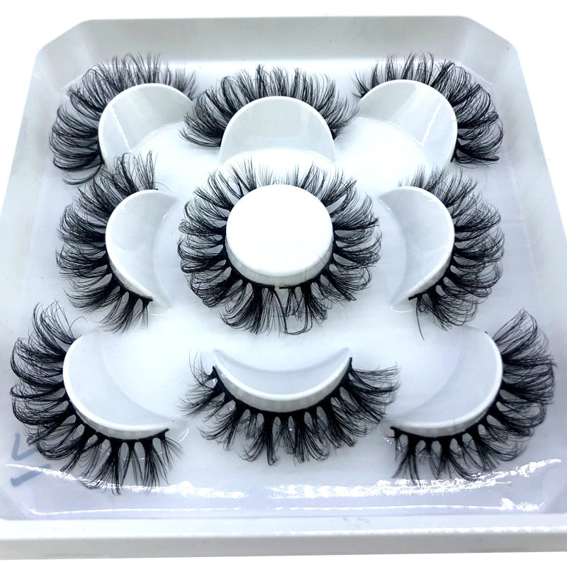 5 pairs 8-25mm natural 3D false eyelashes fake lashes Mink Lashes extension