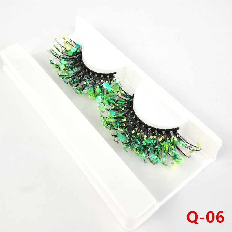 Mink color lashes natural long fluffy individual dramatic colorful false eyelashes