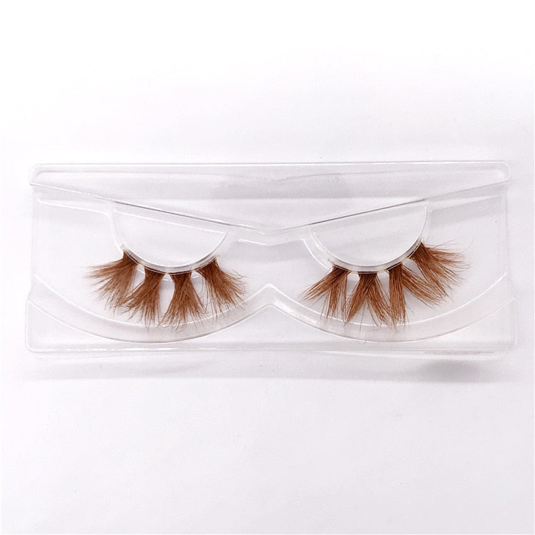 BLONDE 3D mink fake lashes natural individual brown false eyelashes makeup 15 25mm lash extension