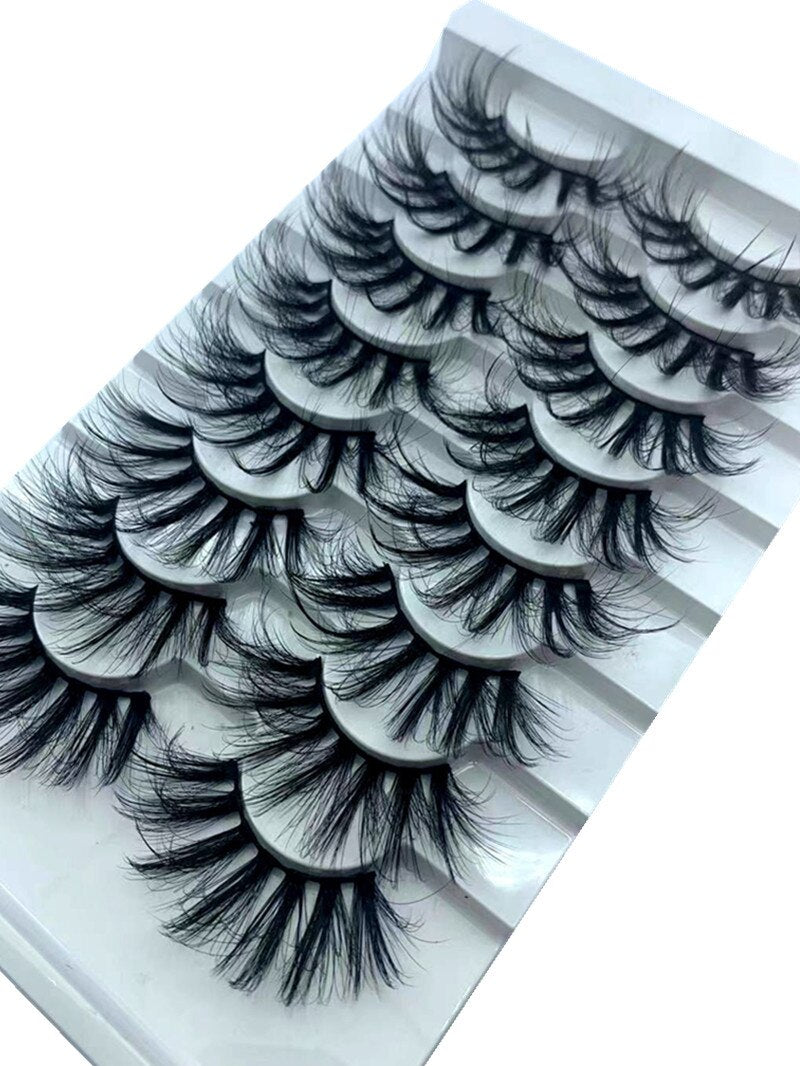 5/8pairs natural false eyelashes fake lashes long makeup 3d mink lashes eyelash extension Fluffy Mink Lashes