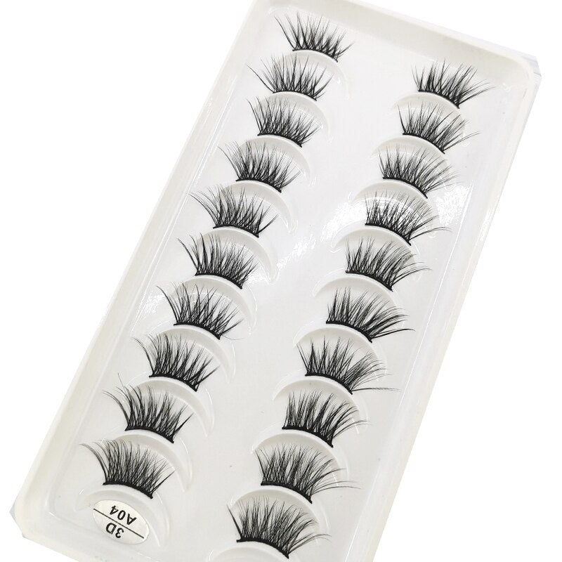 10 Pairs Crisscross Half Eye Lashes Natural False Eyelashes Handmade Faux 3D Mink Lashes Eyelash Extension