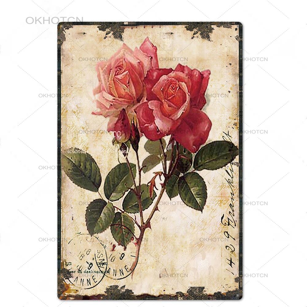 Garden Rules Metal Sign Vintage Metal Plaque Plates Decor For Pub Bar Home Wall Decor Tin Signs Flower Poster