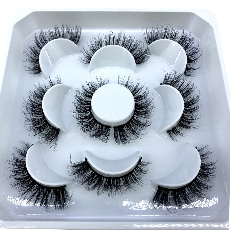 5 pairs 8-25mm natural 3D false eyelashes fake lashes Mink Lashes extension