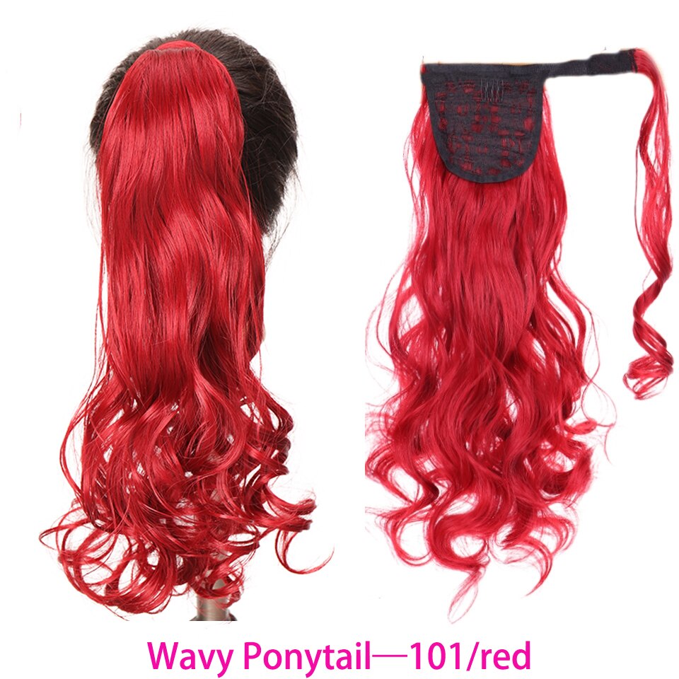 Synthetic Long Straight Wrap Around Clip In Ponytail Hair Extension Heat Resistant Hair Wig