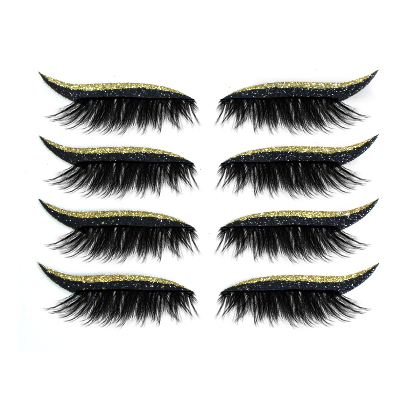 4 Pairs/Set Reusable Eyeliner Stickers Double Eyelid Glitter Silver Eye Makeup Eyelash Stickers Self-adhesive Eye Makeup Tool