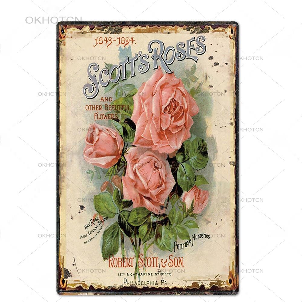 Garden Rules Metal Sign Vintage Metal Plaque Plates Decor For Pub Bar Home Wall Decor Tin Signs Flower Poster