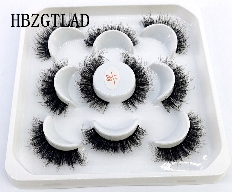 5 pairs natural false eyelashes fake lashes long makeup 3d mink lashes eyelash extension mink eyelashes for beauty