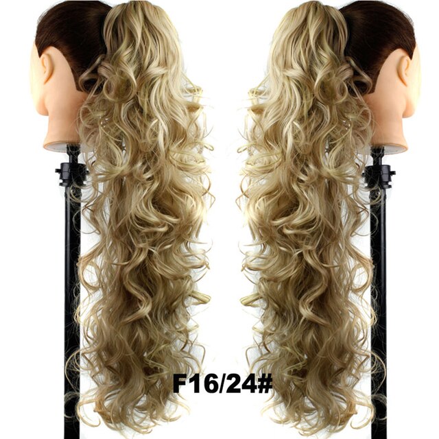 Synthetic Long Wave Ponytail 28 Inch Claw Clip In Hairpieces For Women PonyTail Natural Fake Hair Hairpiece Heat Resistant