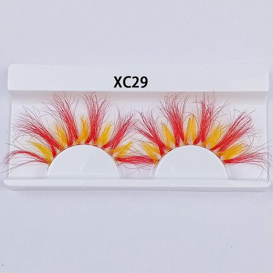 Colored Mink Eyelashes 25mm Lashes Fluffy Messy 3D False Eyelashes Dramatic Long Natural Mink fake Lashes