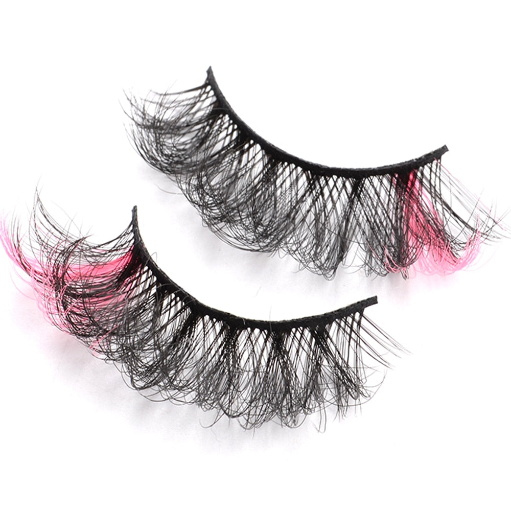 7pairs Colored Lashes 22 Styles 3d Mink Lashes Dramatic Colorful Natural Eyelashes Extension Fake Eyelashes