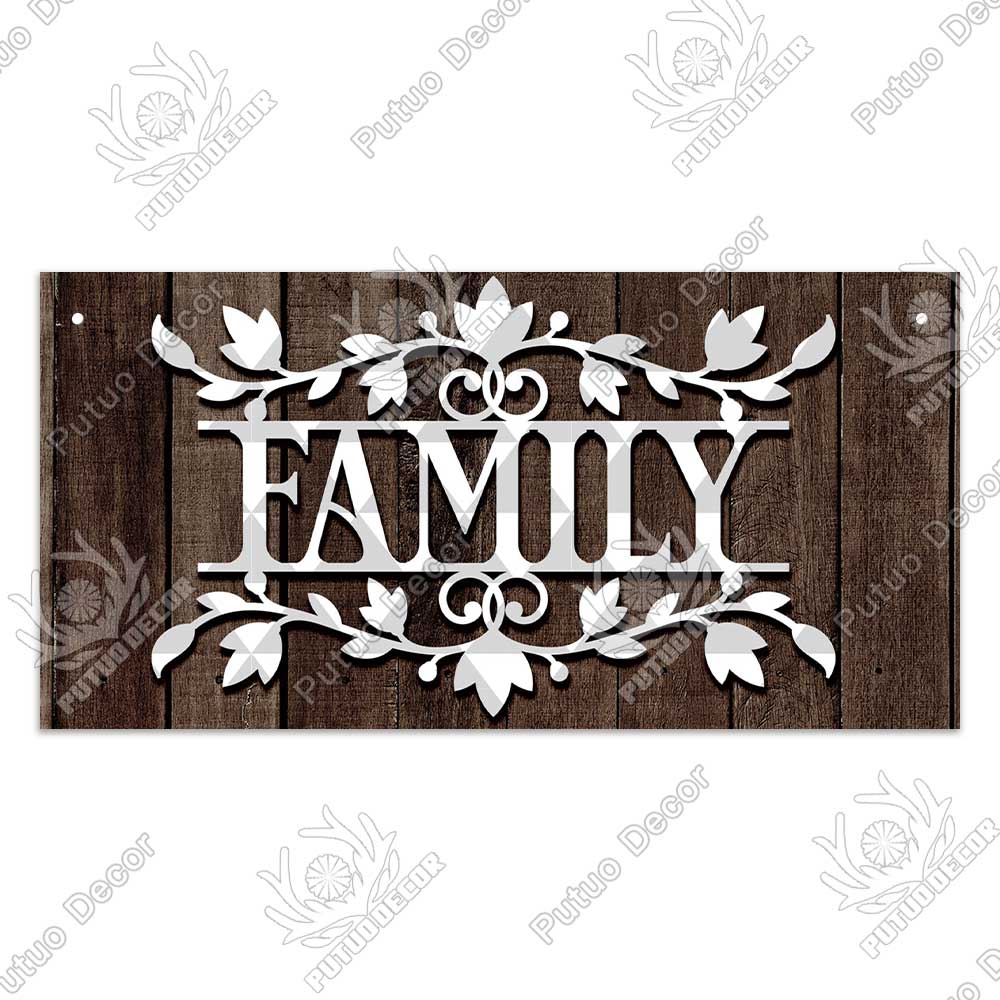 Putuo Decor Home Wooden Signs Family Wood Wall Plaque Wood Art Home Decor for Friendship Wooden Pendant Home Wall Decoration