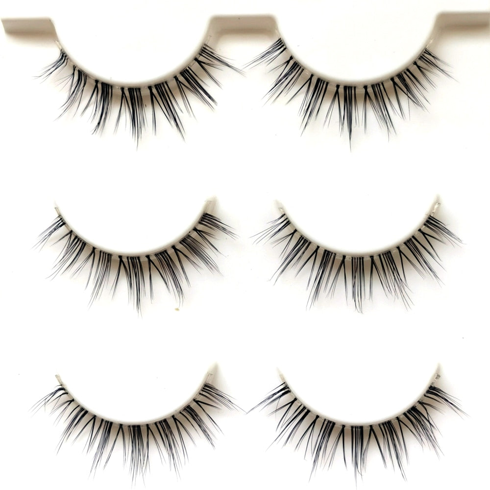 3D Mink Lashes Natural short Full Strip Transparent False Eyelashes