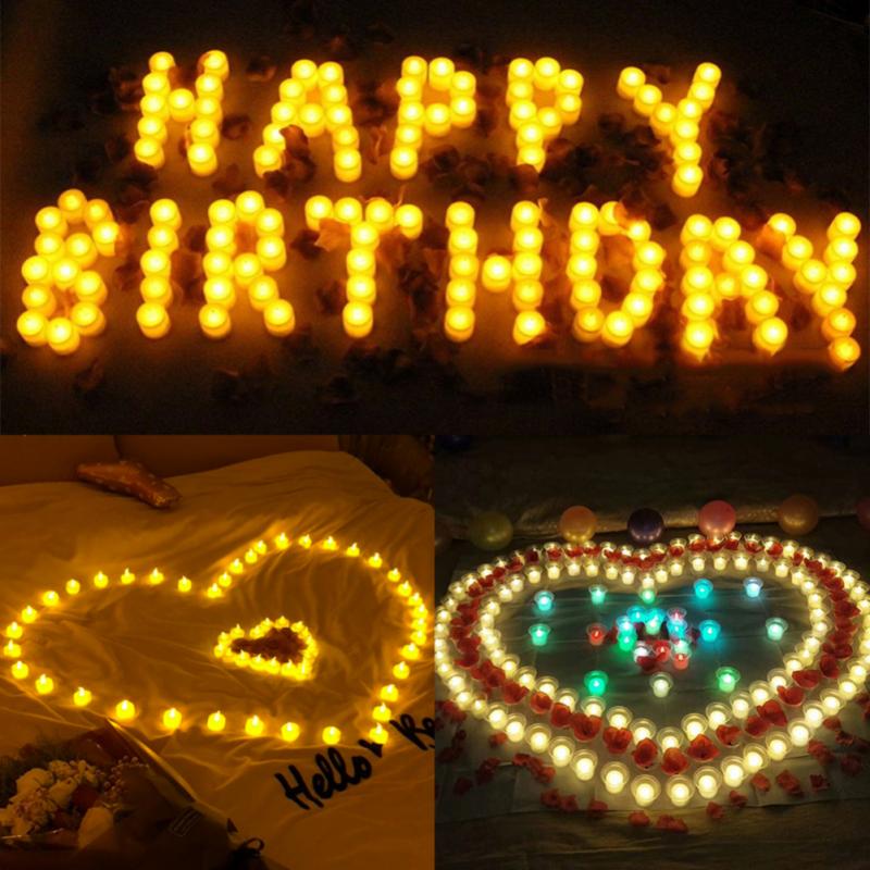 Flameless LED Lights Candles Battery Powered Coloful Flickering Romantic party Home Decor