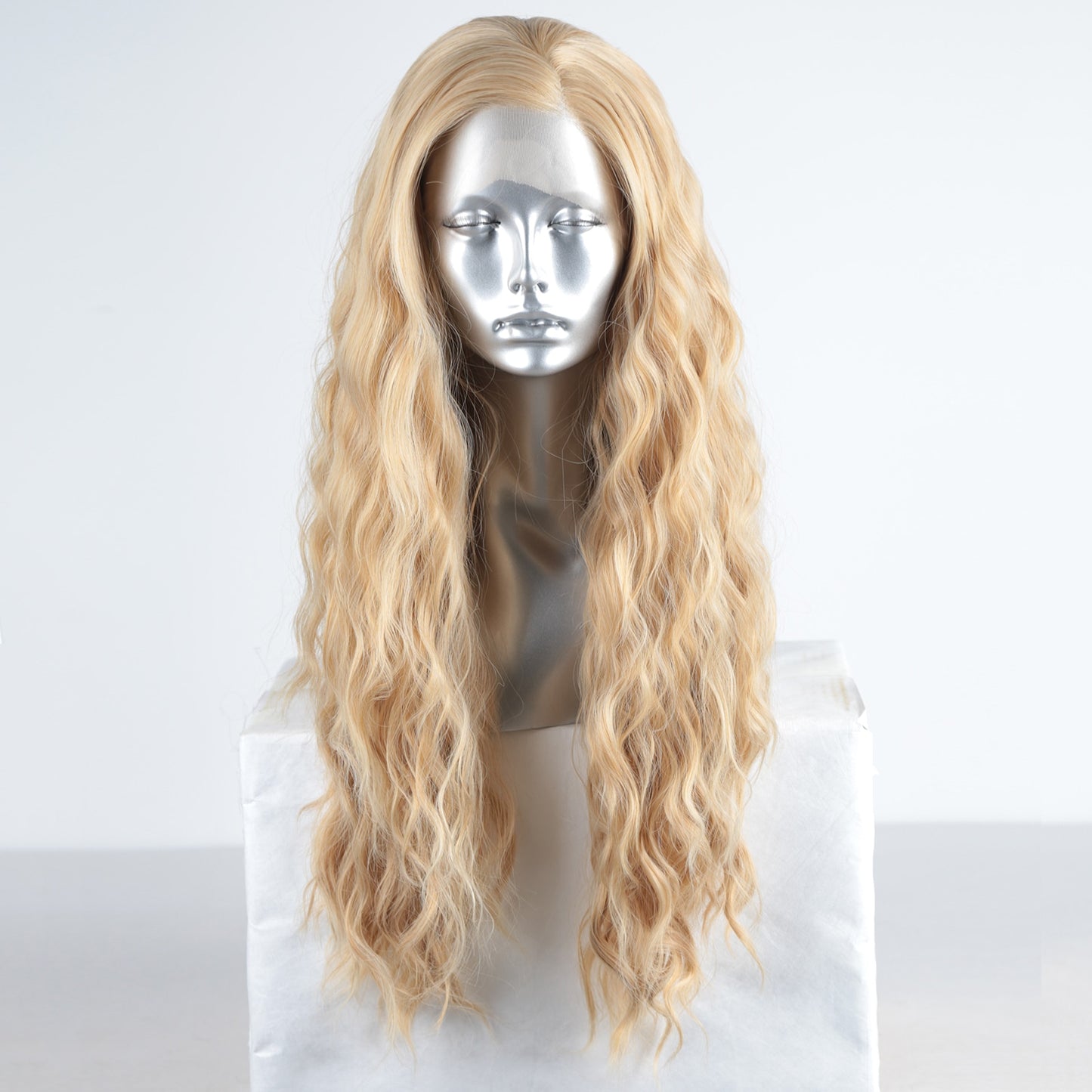 Mix Blonde Lace Front Wigs for Women Heat Resistant Synthetic Wig Glueless Natural Hairline Long Loose Wave Daily Use Wig