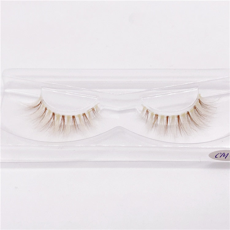 BLONDE 3D mink fake lashes natural individual brown false eyelashes makeup 15 25mm lash extension