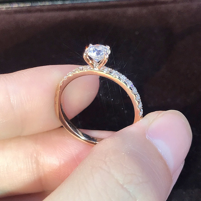 Claws Design Crystal Zircon Engagement Rings Wedding Jewelry Accessories