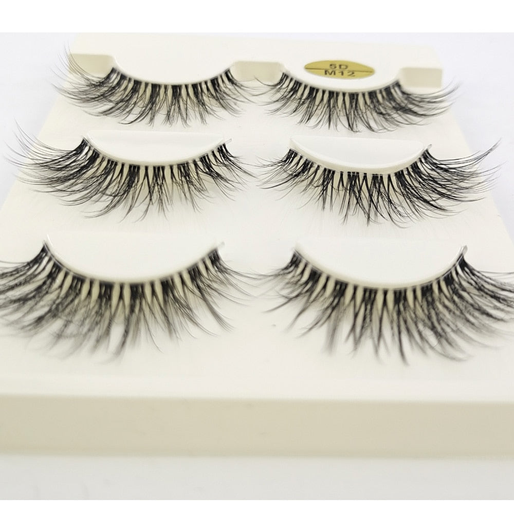 3D Mink Lashes Natural short Full Strip Transparent False Eyelashes