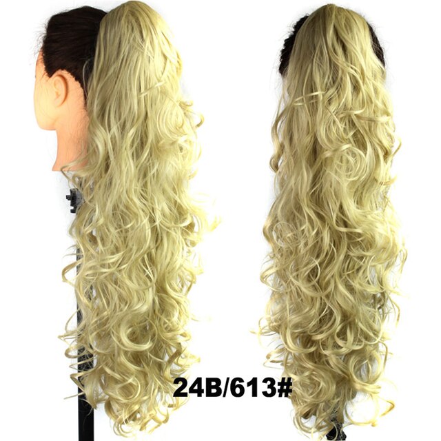 Synthetic Long Wave Ponytail 28 Inch Claw Clip In Hairpieces For Women PonyTail Natural Fake Hair Hairpiece Heat Resistant