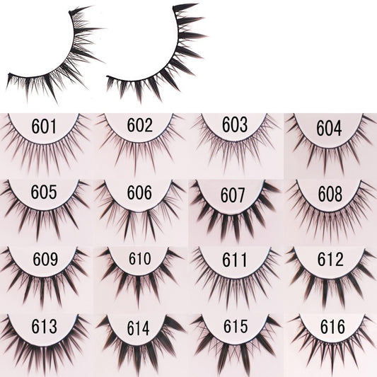 Natural Long Cosplay Makeup Cross Strip False Eyelashes Black Eye Lashes 1/pair