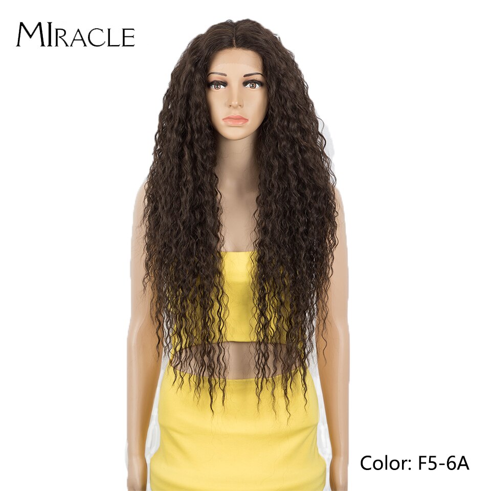 Synthetic Lace Wig Curly 30Inch Afro Kinky Curly Lace Natural Wave Blonde Wig High Temperature Fiber Hair