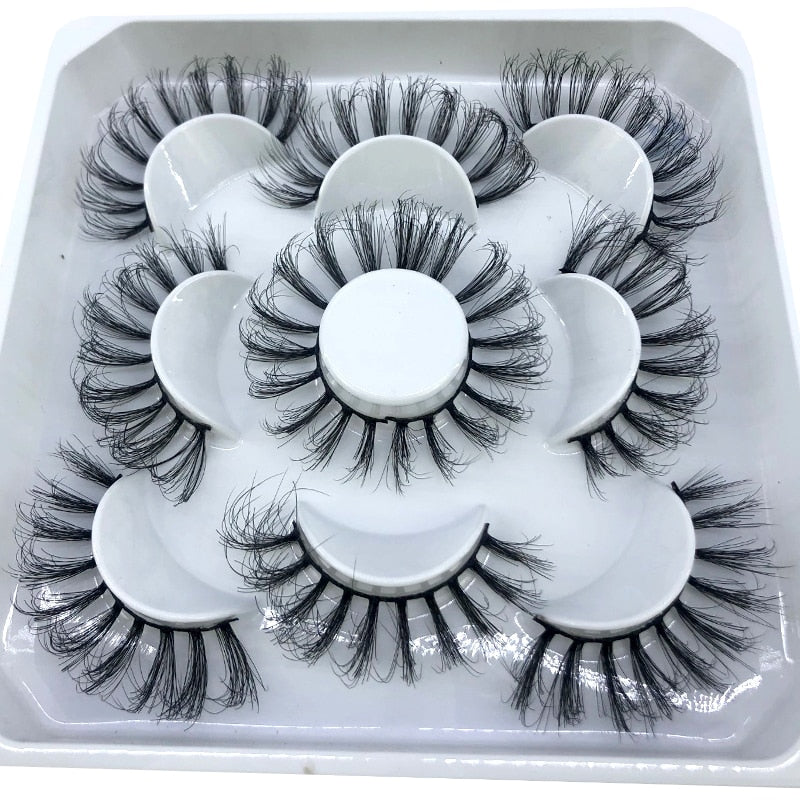 5 pairs 8-25mm natural 3D false eyelashes fake lashes Mink Lashes extension