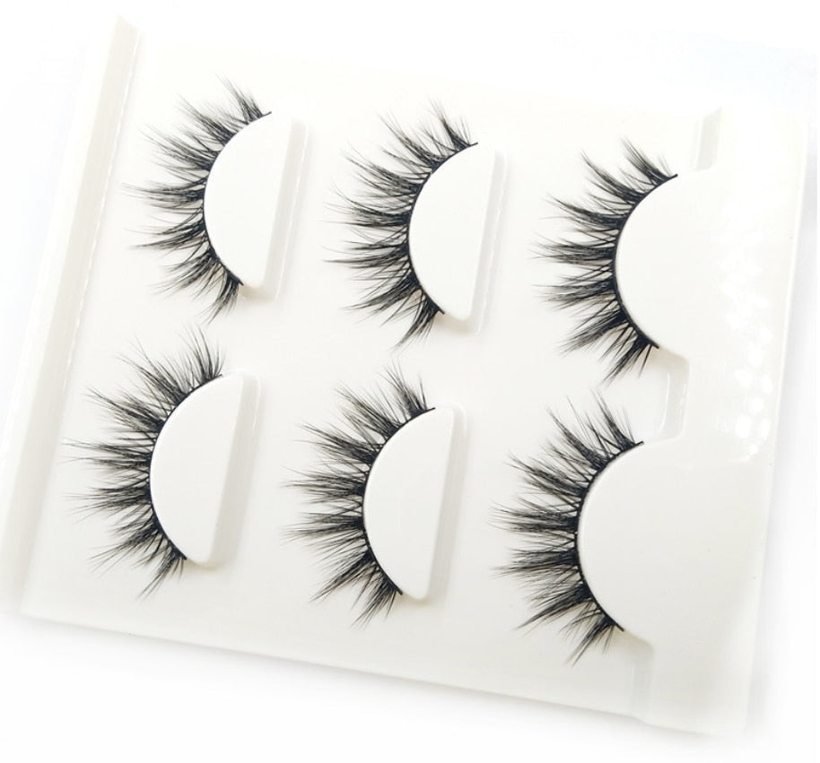3D False Eyelashes Handmade Natural Cross False Eyelashes Japanese Cotton Thread Stem Nude Makeup