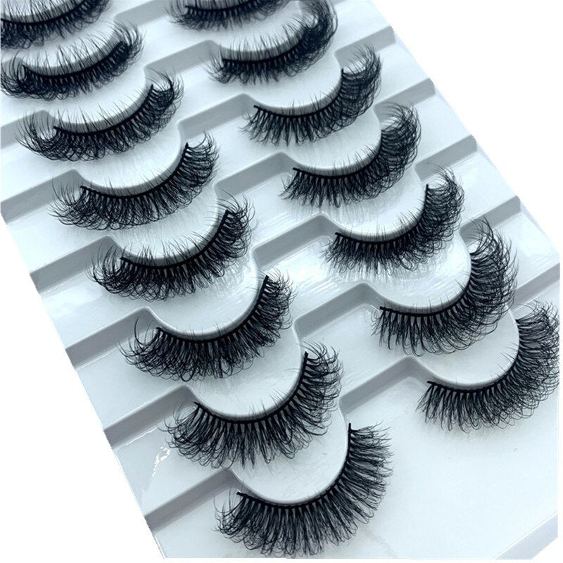 5/8pairs natural false eyelashes fake lashes long makeup 3d mink lashes eyelash extension Fluffy Mink Lashes