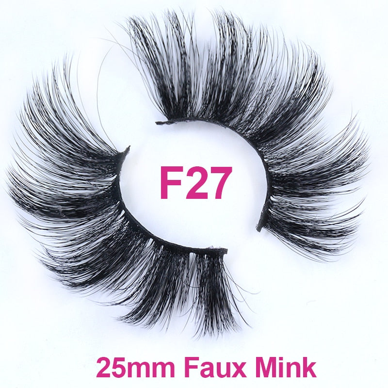 25mm Long Purple and Pink Color Real Mink Cosmetic Fake Colored Eyelash Party Cosplay Halloween Makeup Strip Eye lashes