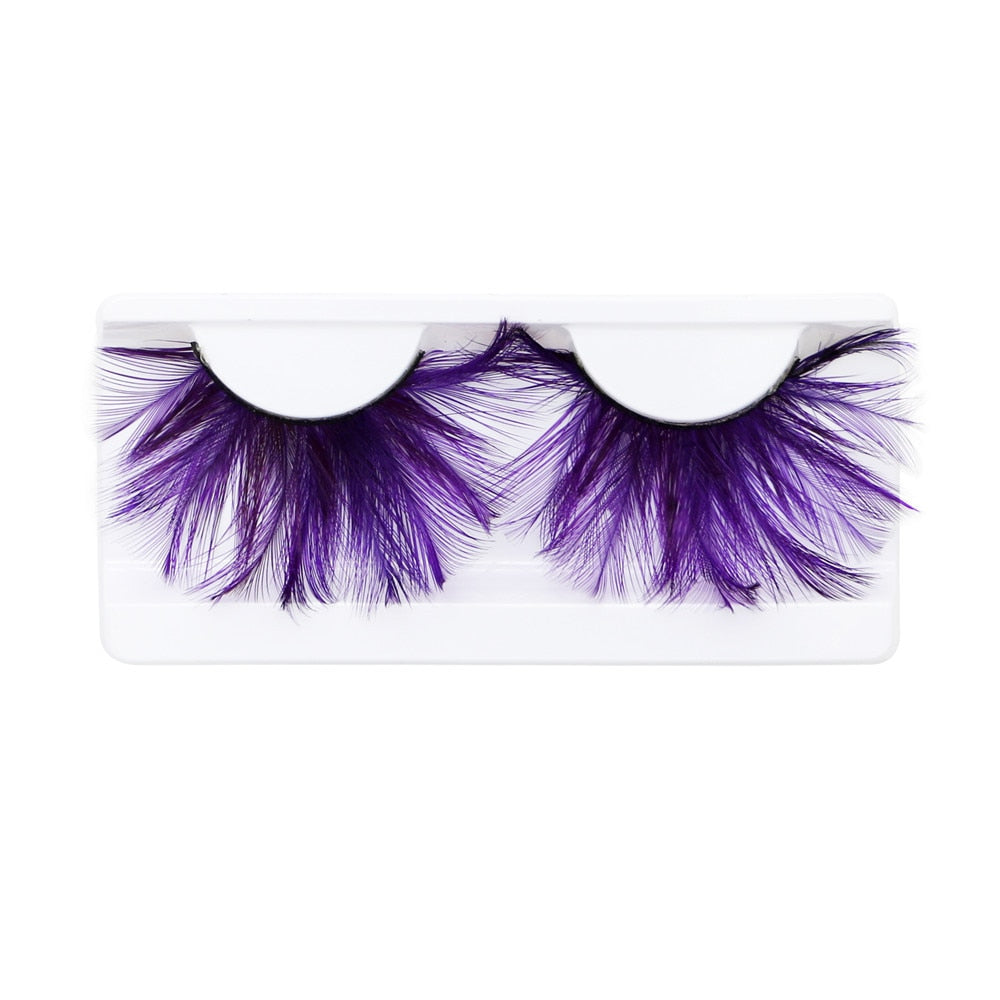 1Pair Feather 3D Thick Winged Natural Long False Eyelashes Party Nightclub Makeup Eye Lash Halloween Show Feather Eyeashes