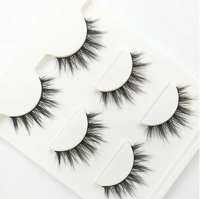 3D False Eyelashes Handmade Natural Cross False Eyelashes Japanese Cotton Thread Stem Nude Makeup