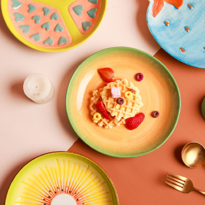 Fruit Shaped Ceramic Salad Plate Creative Cute Household Dishes Snack Dishes Withunfathomable Plate