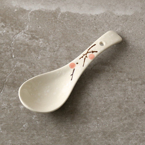 Japanese Ceramic Spoon Handpainting Porcelain Soup Spoon Kitchen Cooking Utensil Tool Tableware