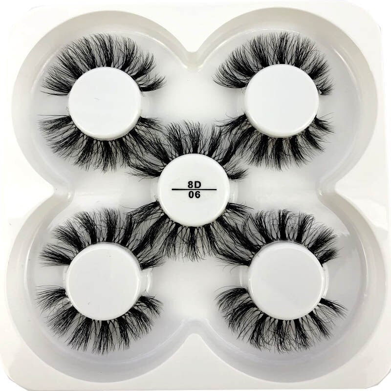 5 pairs Mink Eyelashes Clear Band Eye Lashes Crisscross Transparent Band False Eyelashes Handmade Dramatic Lashes Upper Lash