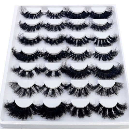 5-14 Pairs Fluffy Lashes 10-25mm 3D Mink Lashes Long Thick Natural False Eyelashes Lashes Makeup Mink Eyelashes