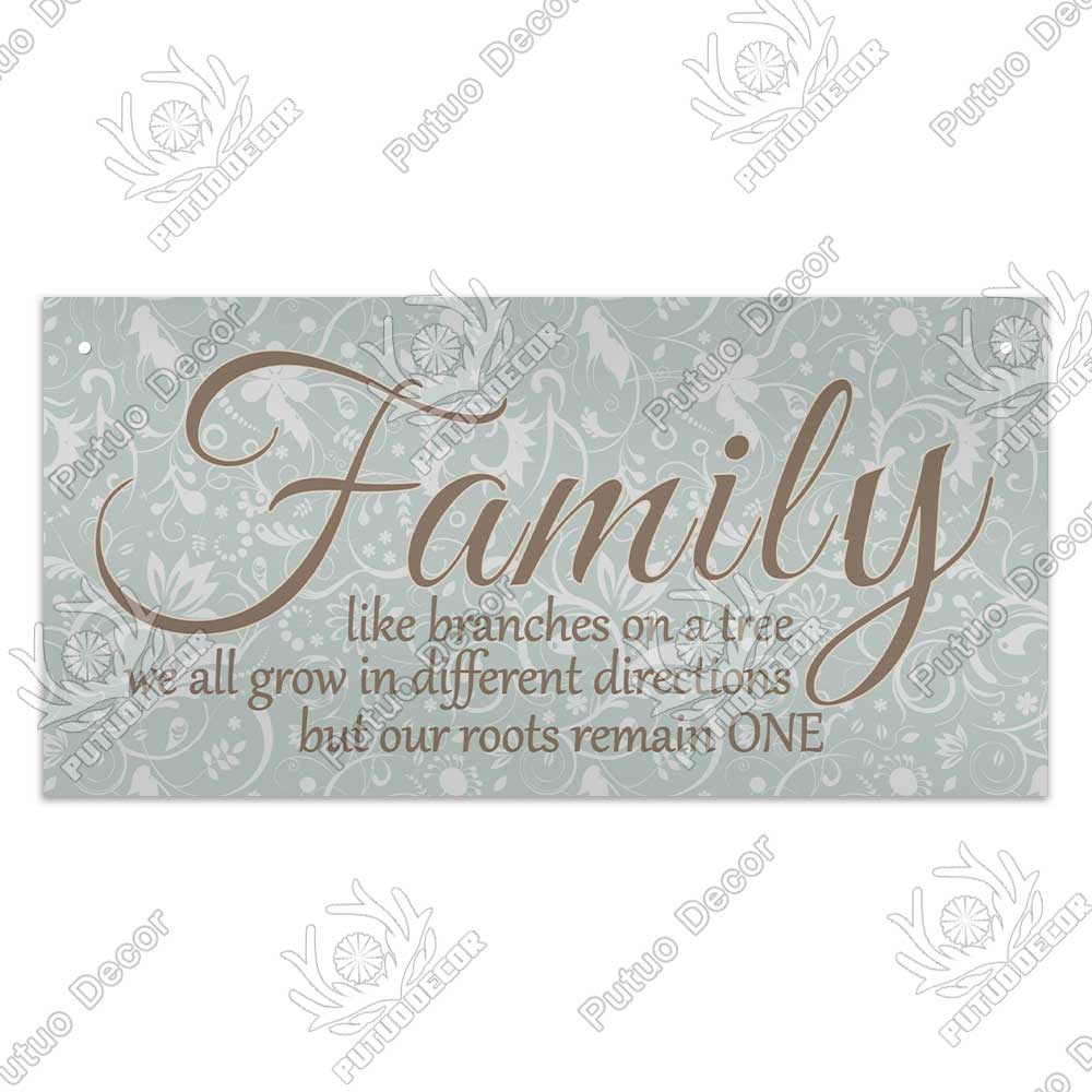 Putuo Decor Home Wooden Signs Family Wood Wall Plaque Wood Art Home Decor for Friendship Wooden Pendant Home Wall Decoration
