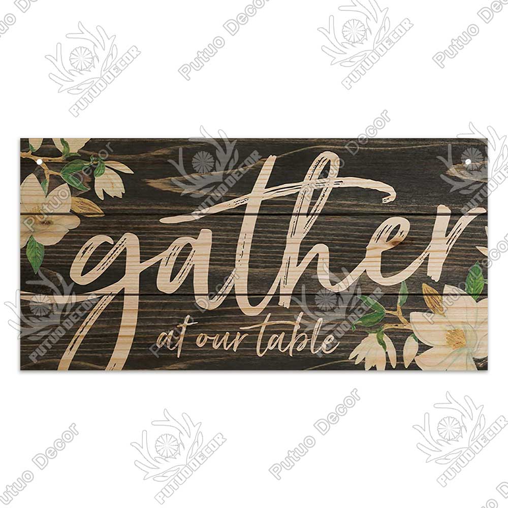 Putuo Decor Home Wooden Signs Family Wood Wall Plaque Wood Art Home Decor for Friendship Wooden Pendant Home Wall Decoration
