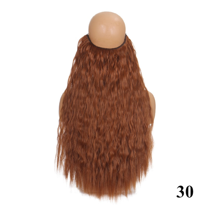 Invisible Wire No Clip One Piece Hair Extensions Secret Fish Line Hair Pieces Wave Straight Synthetic Fake 24 inch