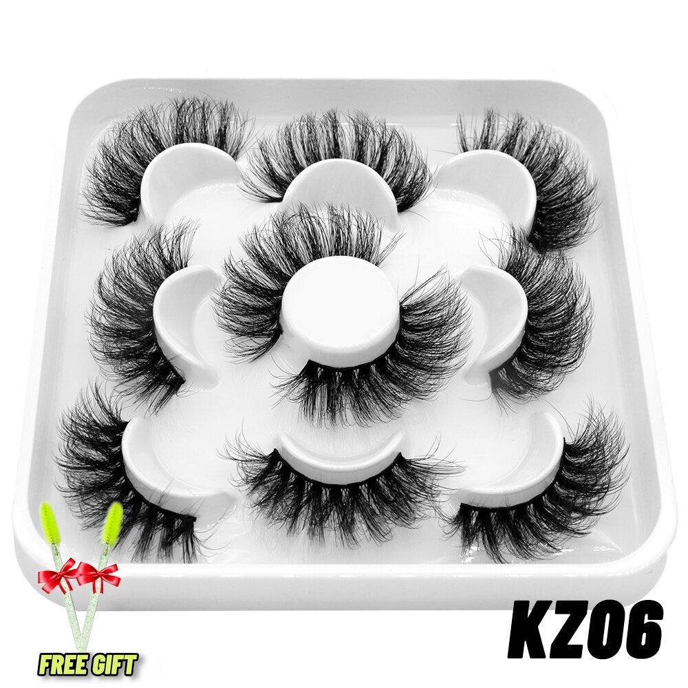 6D Faux Mink Eyelashes Long Lasting Fluffy Mink Lashes Dramatic Volume lashes Thick Long 5/7 Pairs
