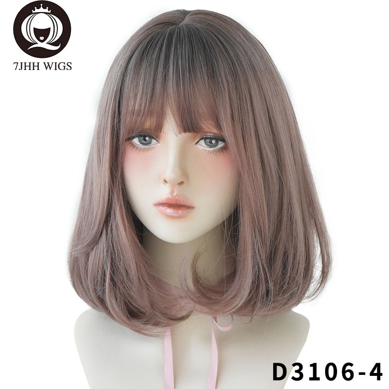 Natural Comfortable Synthetic Wig Black Shoulder Straight Hair 14 Inch Fashion Hairstyle Wig