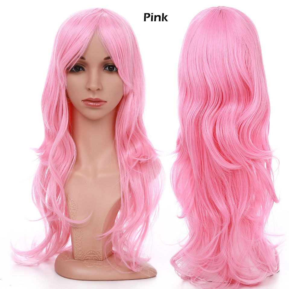 S-noilite Synthetic 28colors 22inch Loose Wave Wigs Halloween Cosplay Wig Blue Red Pink Grey Purple Hair Cosplay