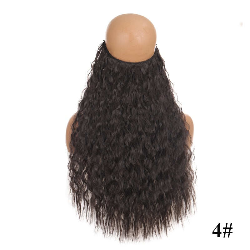 Invisible Wire No Clip One Piece Hair Extensions Secret Fish Line Hair Pieces Wave Straight Synthetic Fake 24 inch
