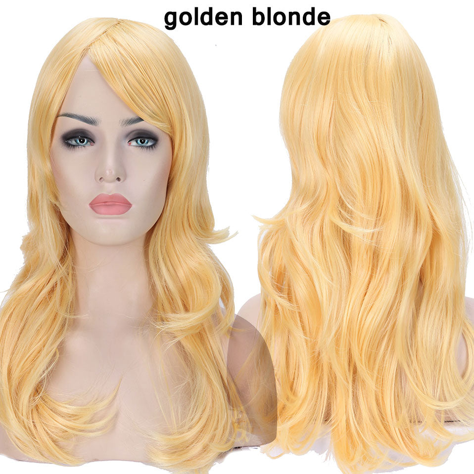 S-noilite Synthetic 28colors 22inch Loose Wave Wigs Halloween Cosplay Wig Blue Red Pink Grey Purple Hair Cosplay