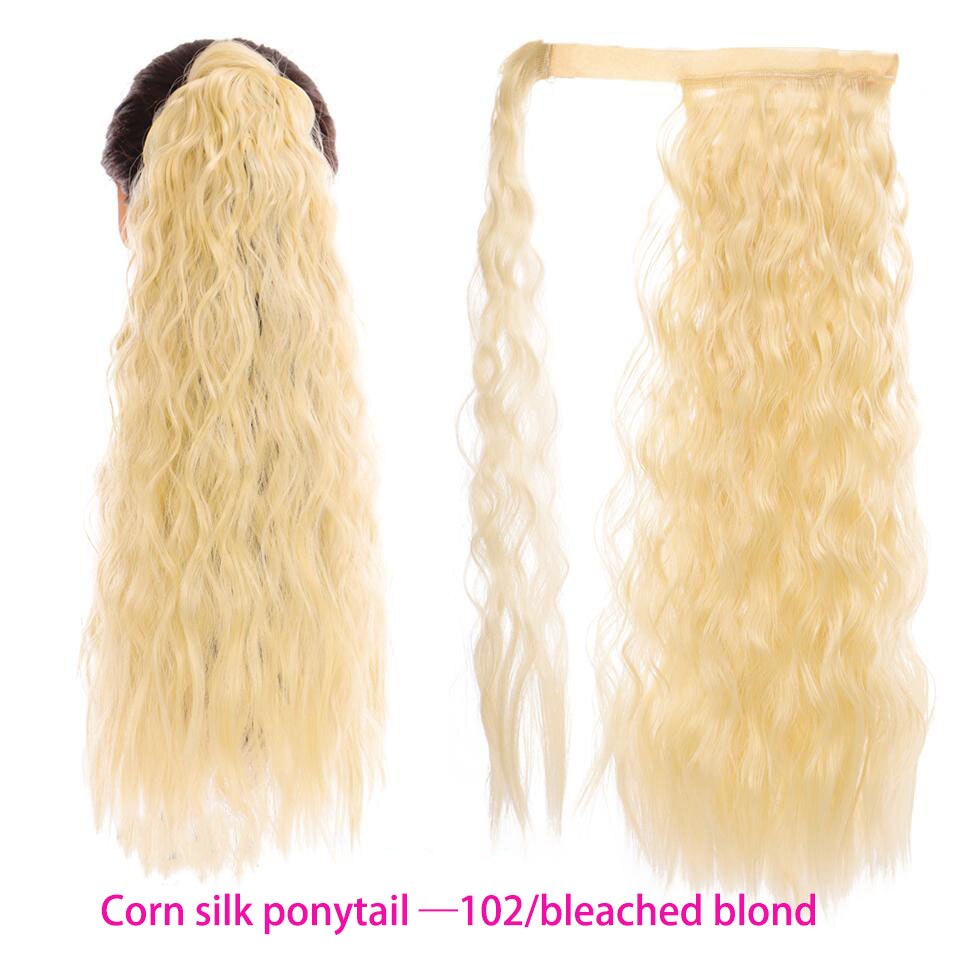 Synthetic Long Straight Wrap Around Clip In Ponytail Hair Extension Heat Resistant Hair Wig