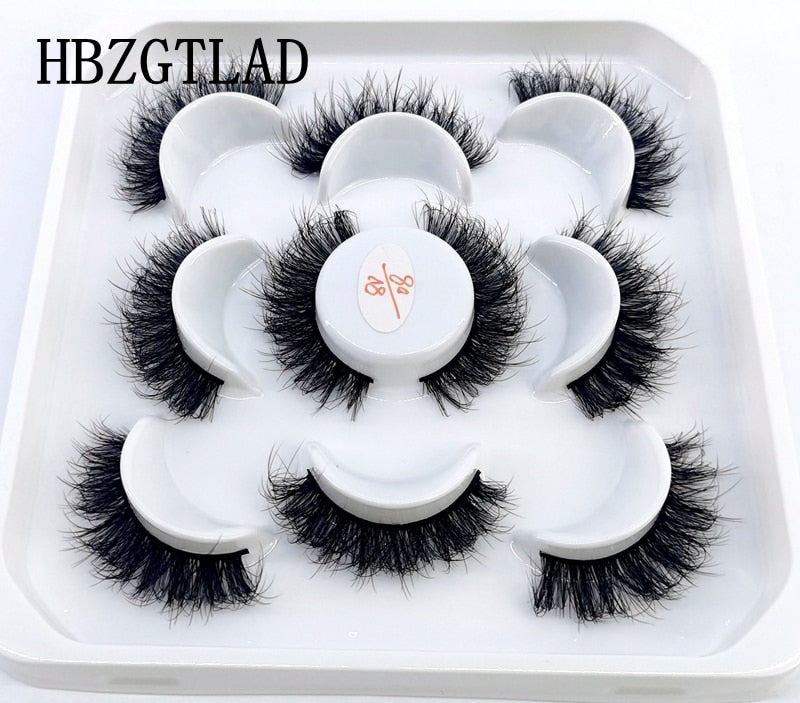 5 pairs natural false eyelashes fake lashes long makeup 3d mink lashes eyelash extension mink eyelashes for beauty