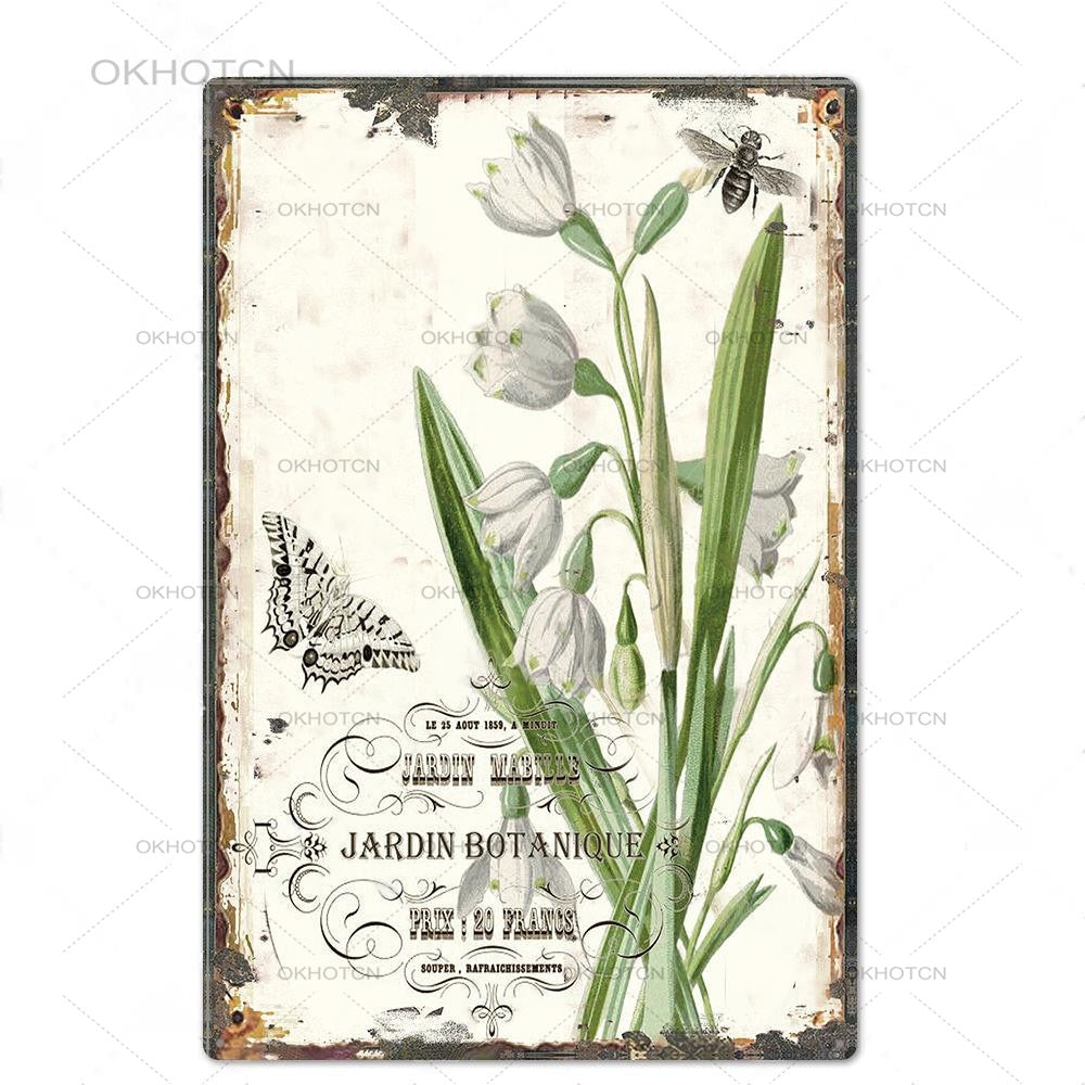 Garden Rules Metal Sign Vintage Metal Plaque Plates Decor For Pub Bar Home Wall Decor Tin Signs Flower Poster