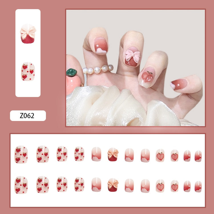 24Pcs/Set 3D Butterfly Bow Bride Fresh and Elegant White Wear DIY Manicure Nail Art Tools