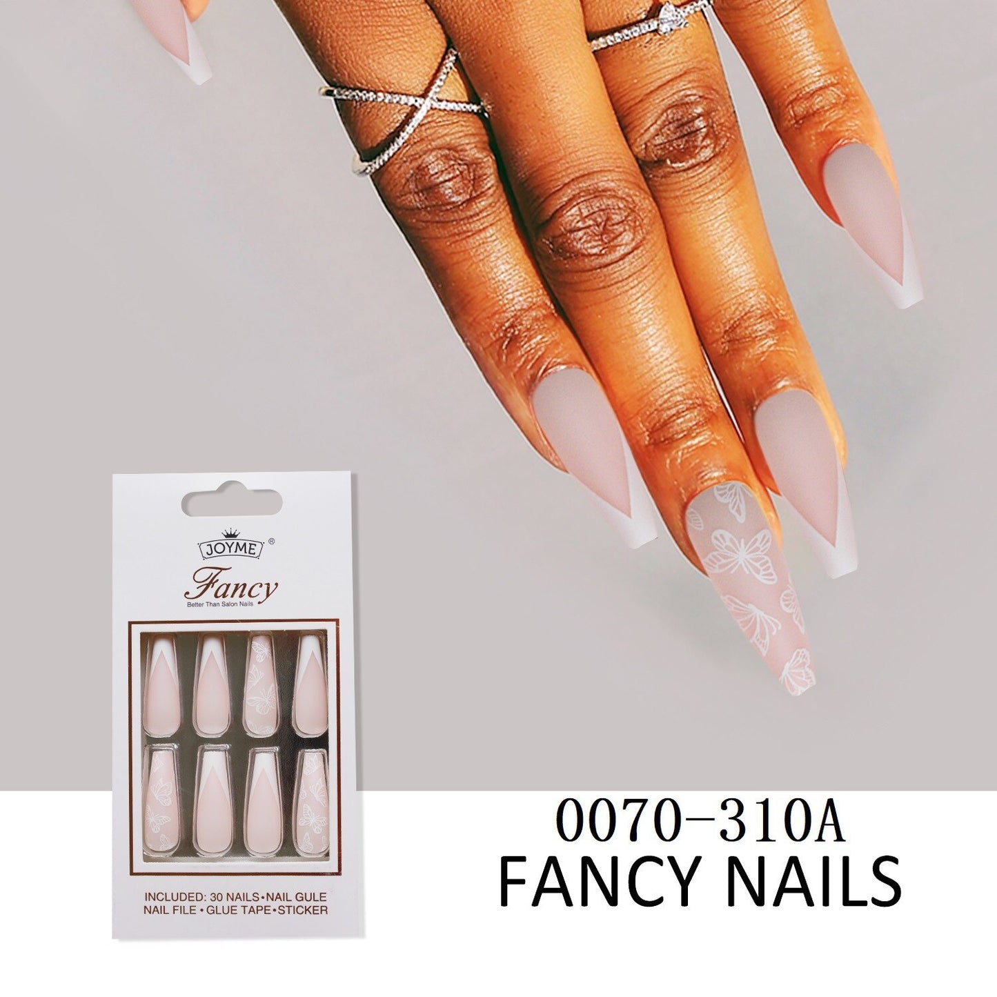 24/30Pcs Pink Leopard Designs False Nails French Long Coffin Fake Nail Artificial Full Cover Nail Art Tips Press on Nail