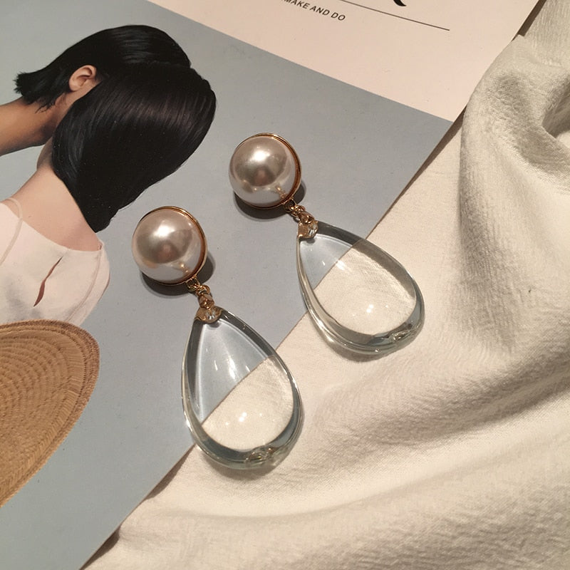 Big waterdrop dangle pearl earring jewelry